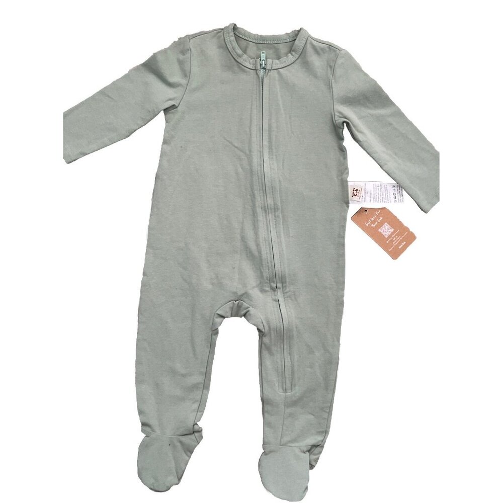 Baby Boy 6-9 Months Footie Sleeper Cozy Cub Pajama Zip Green New